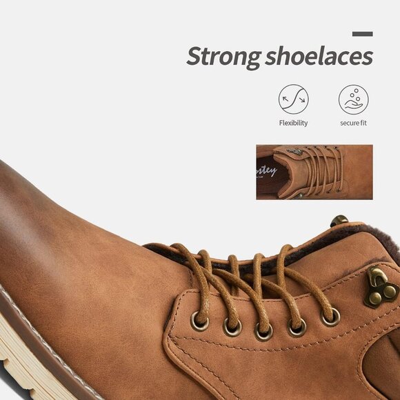 〽️Men\'s Chukka Hiking Boots Brown Casual Comfortable Waterproof Lace Up Shoes